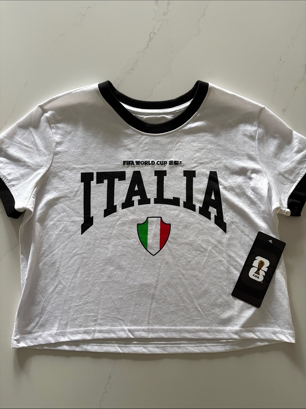 FIFA Italia Graphic Short Tee - White/Black Size Medium